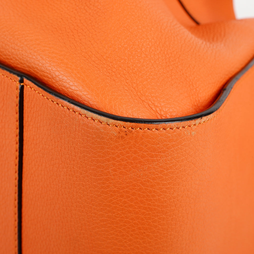 Small Hammock Shoulder Bag, Apricot Orange Calfskin