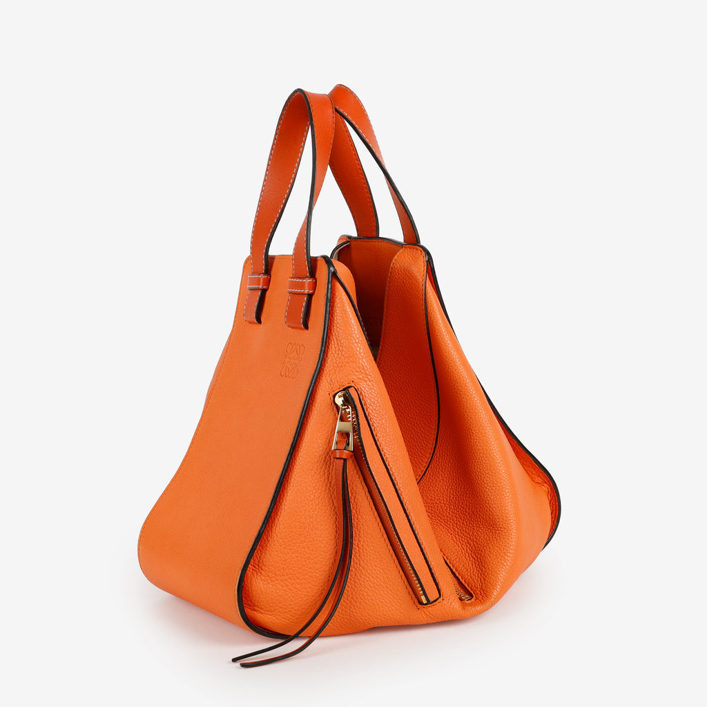 Small Hammock Shoulder Bag, Apricot Orange Calfskin