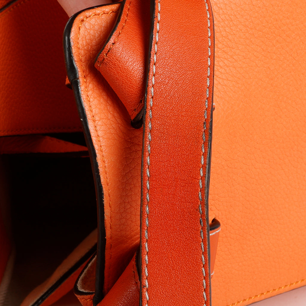 Small Hammock Shoulder Bag, Apricot Orange Calfskin