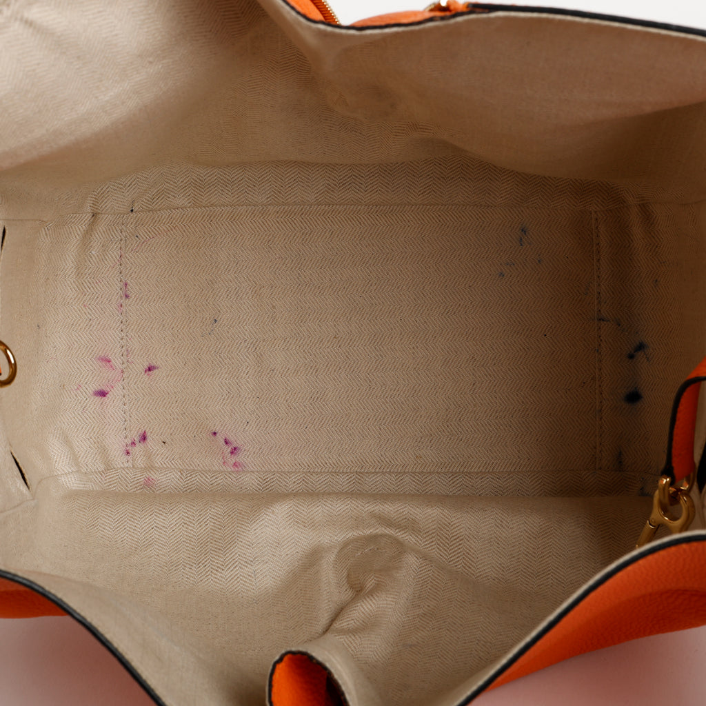 Small Hammock Shoulder Bag, Apricot Orange Calfskin
