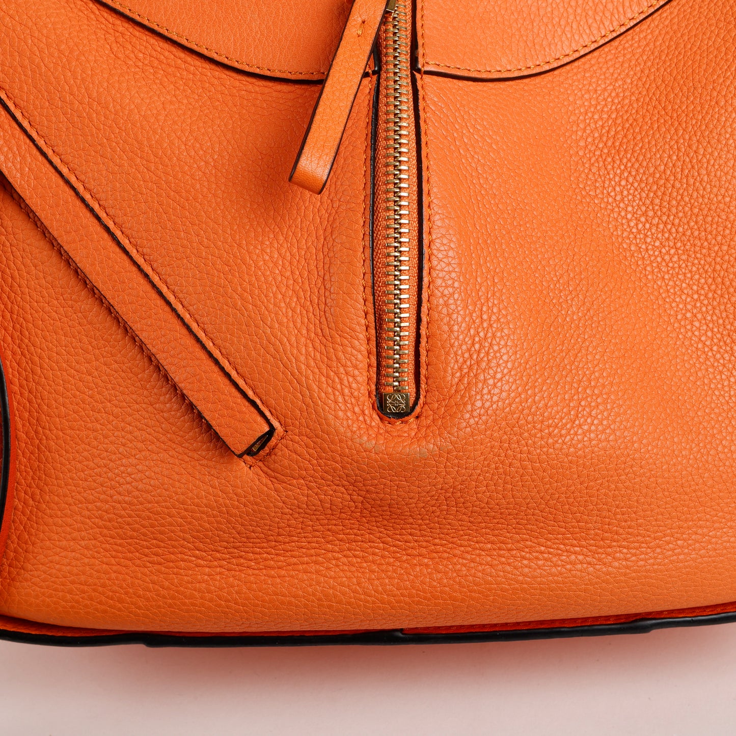 Small Hammock Shoulder Bag, Apricot Orange Calfskin
