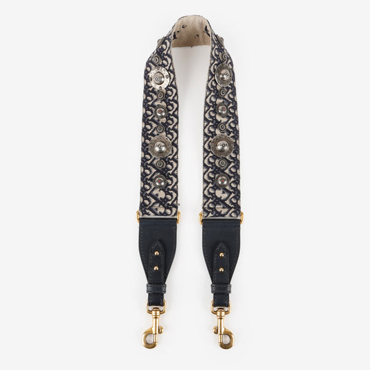 Bohemian Studded Shoulder Strap, Navy