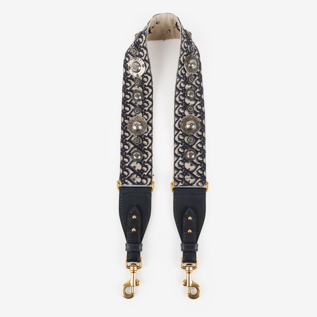 Bohemian Studded Shoulder Strap, Navy