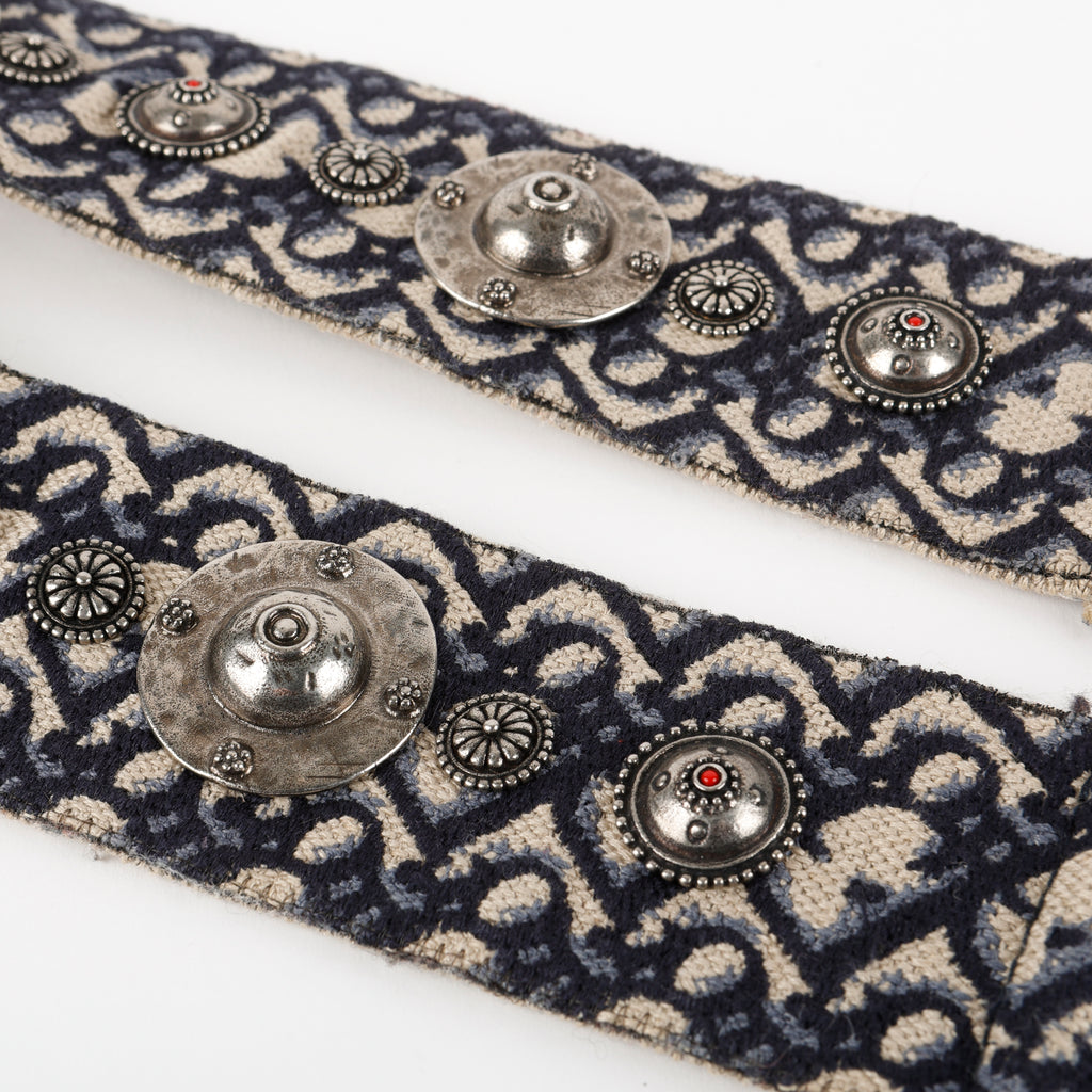 Bohemian Studded Shoulder Strap, Navy