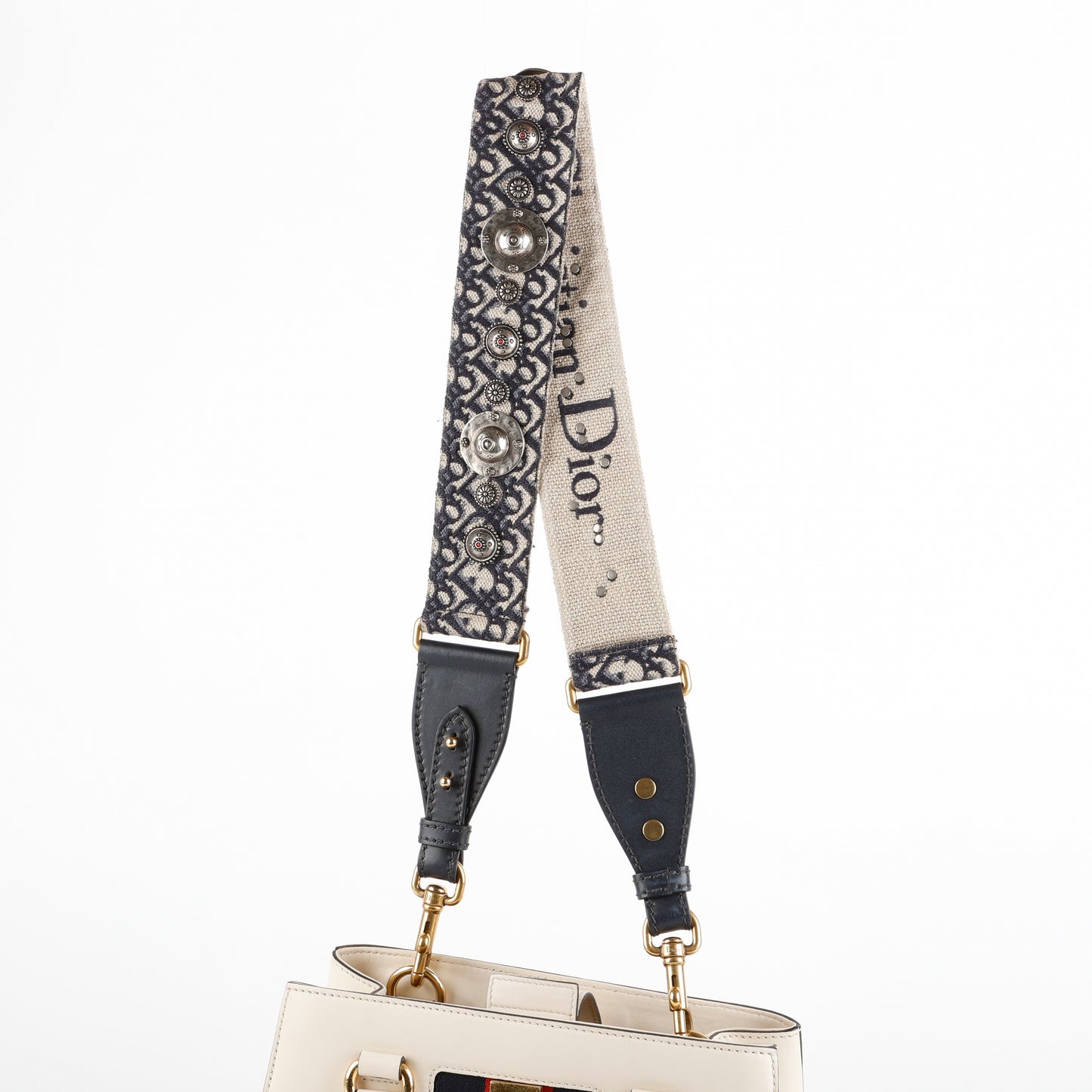 Bohemian Studded Shoulder Strap, Navy