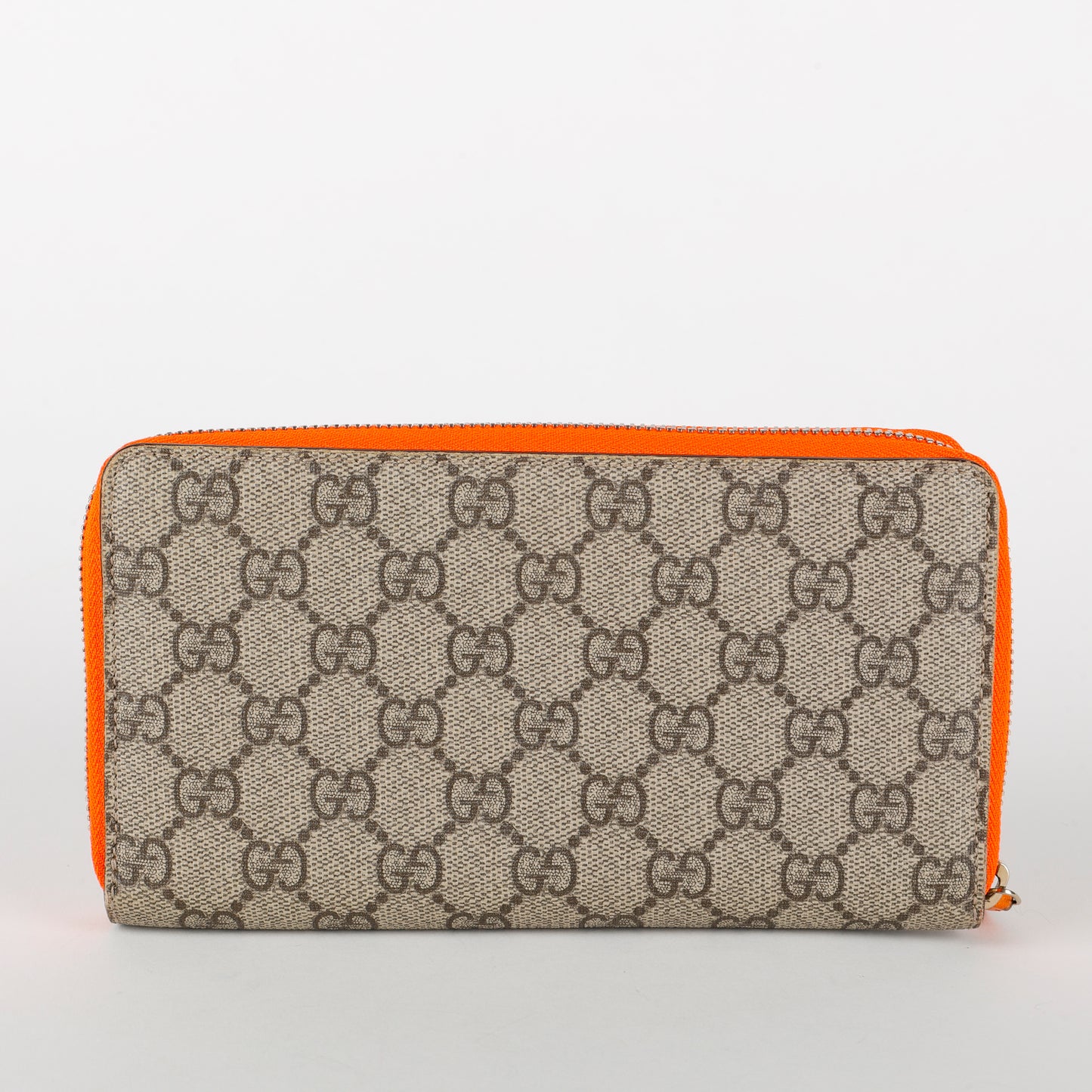 Heart Supreme Zip Around Wallet, Coated Canvas/Orange