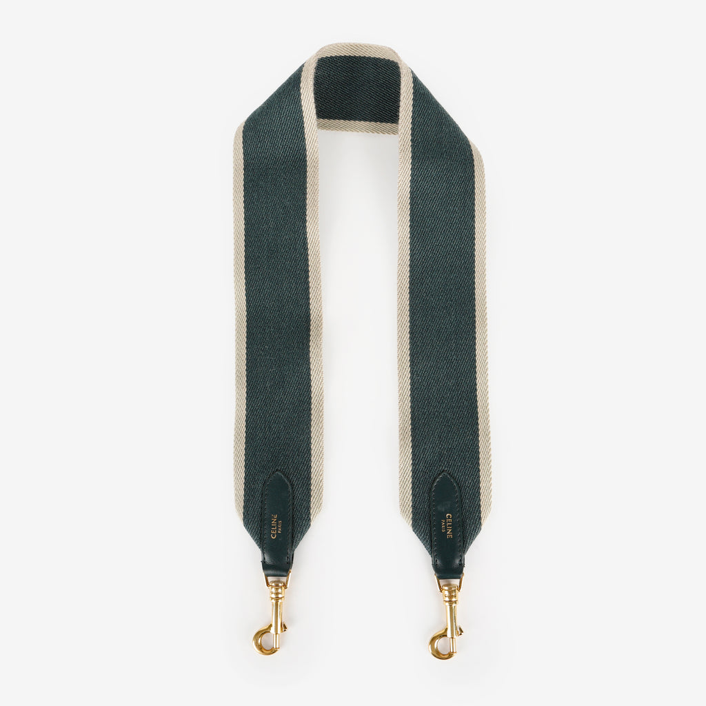 Jaquard Logo Short Strap, Green/Natural