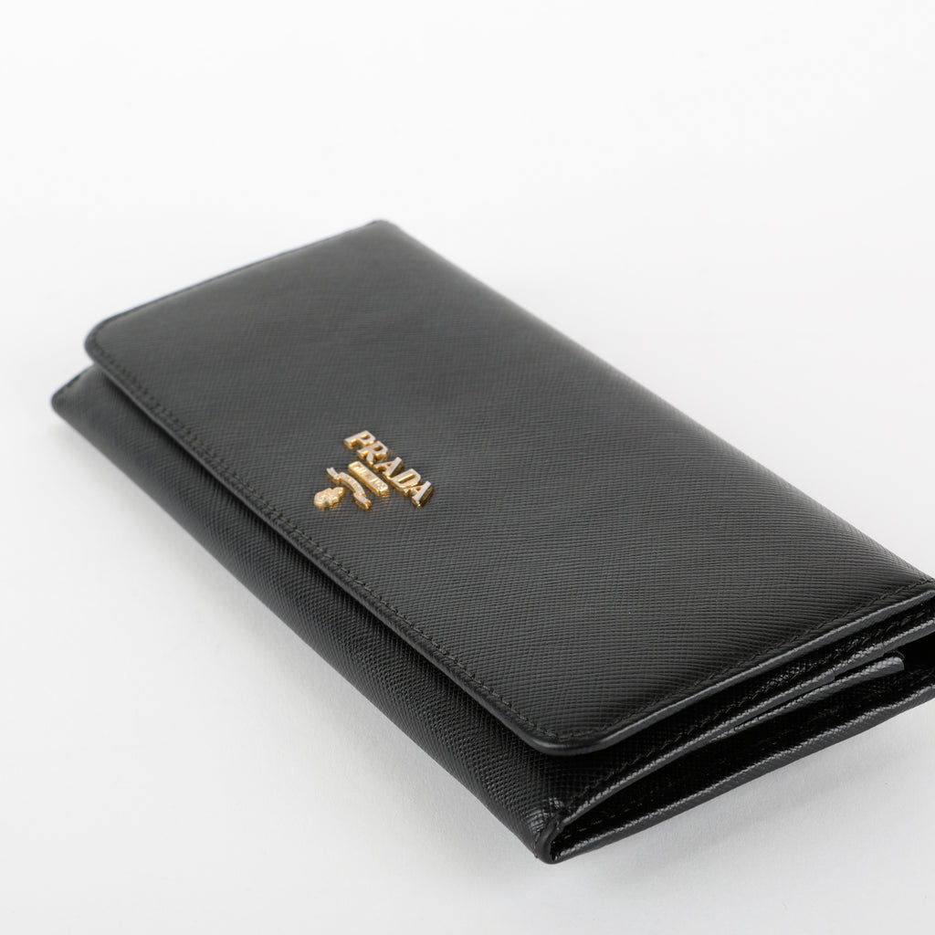 Continental Long Wallet, Black Saffiano 5247