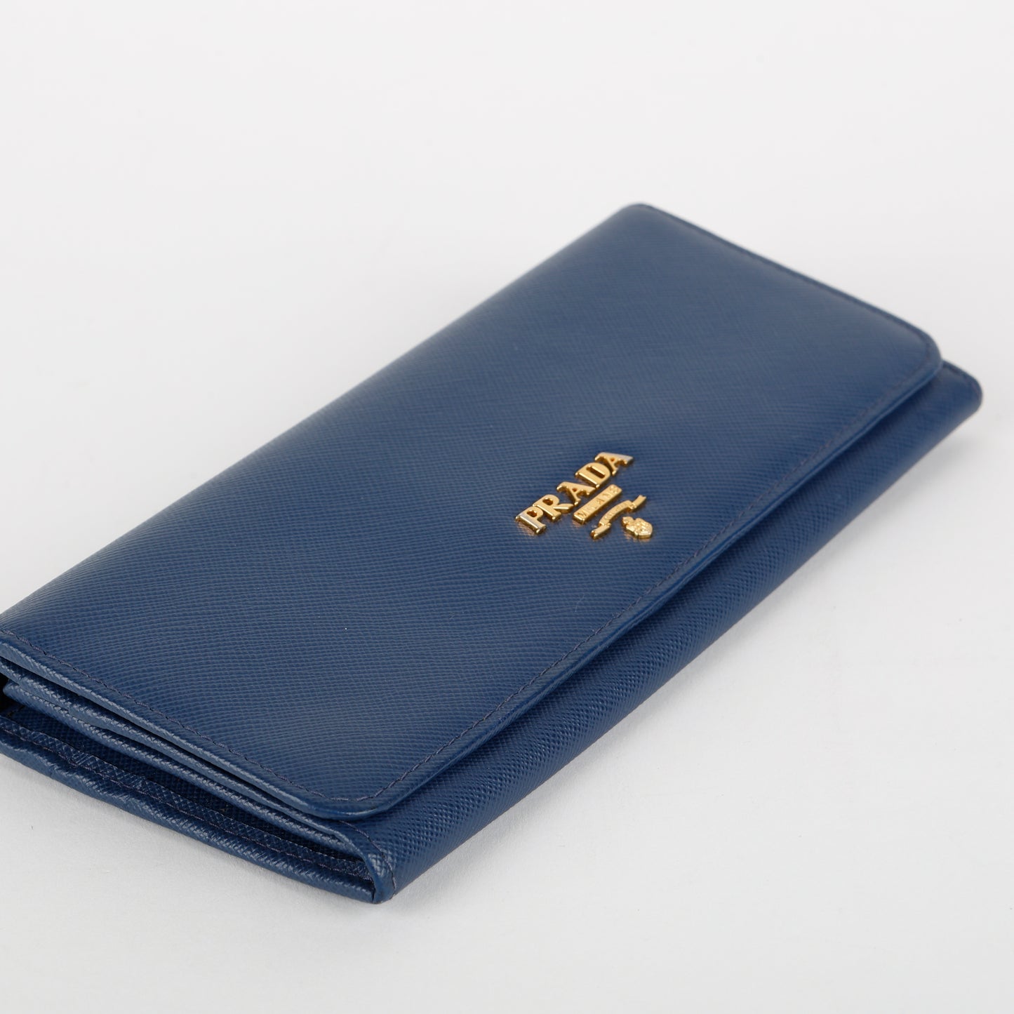 Continental Long Wallet, Blue Saffiano