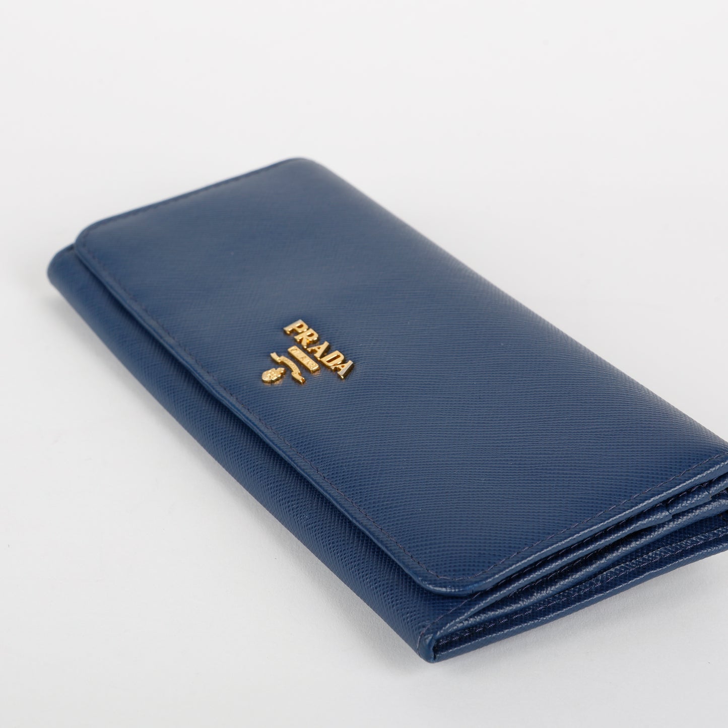 Continental Long Wallet, Blue Saffiano