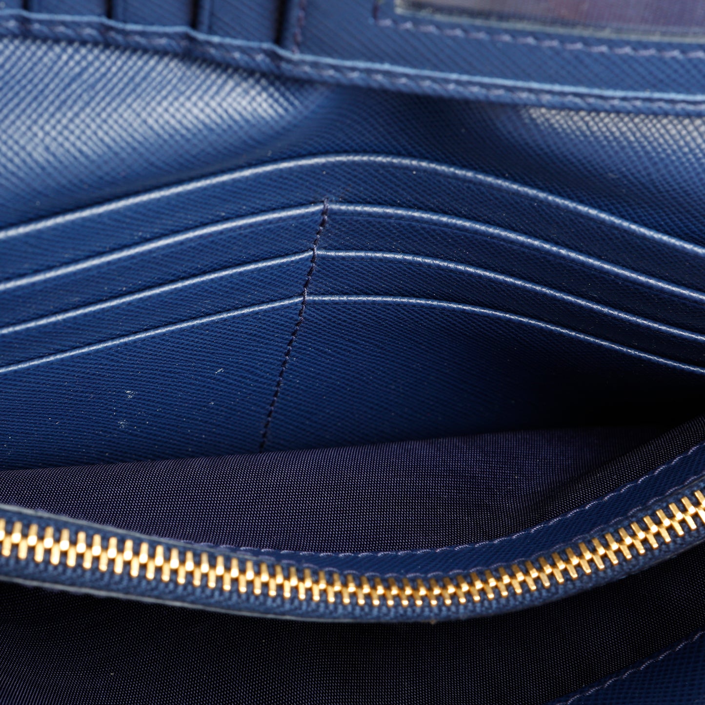 Continental Long Wallet, Blue Saffiano