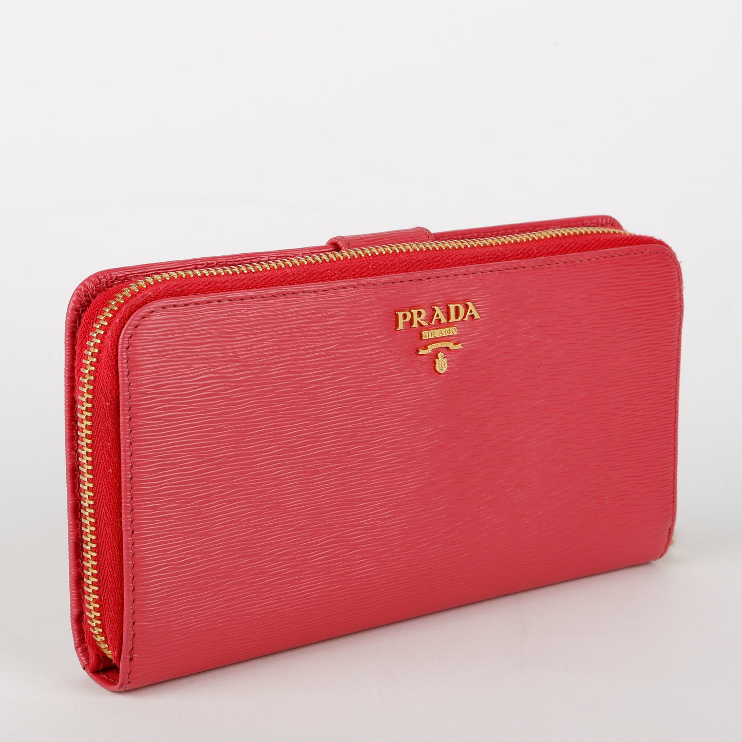 French Zip Around Wallet, Fuchsia Saffiano