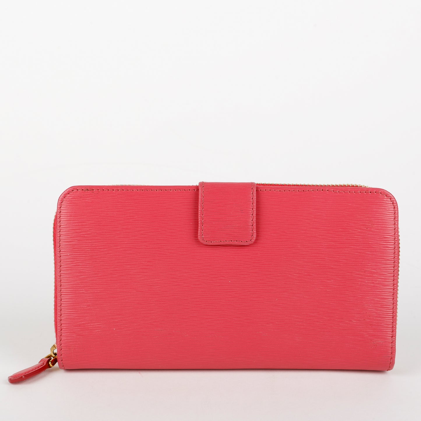 French Zip Around Wallet, Fuchsia Saffiano