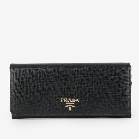 Continental Long Wallet, Black Saffiano 5247