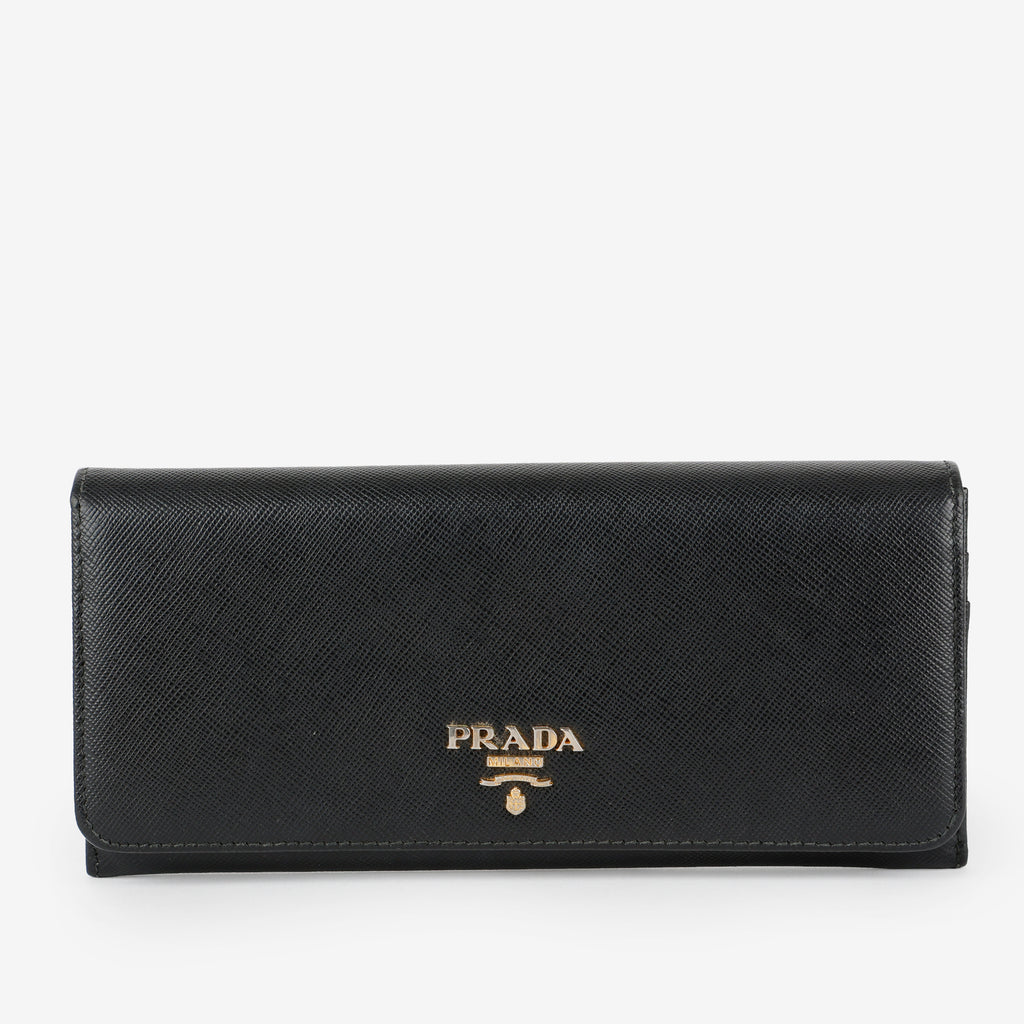Continental Long Wallet, Black Saffiano 5247