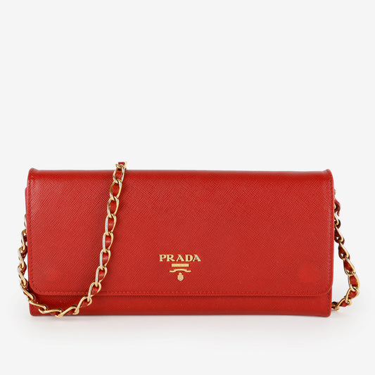 Wallet on Chain, Red Saffiano