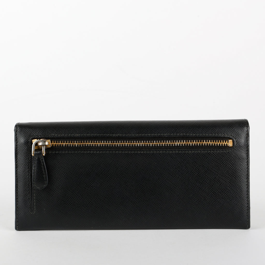 Continental Long Wallet, Black Saffiano 5247