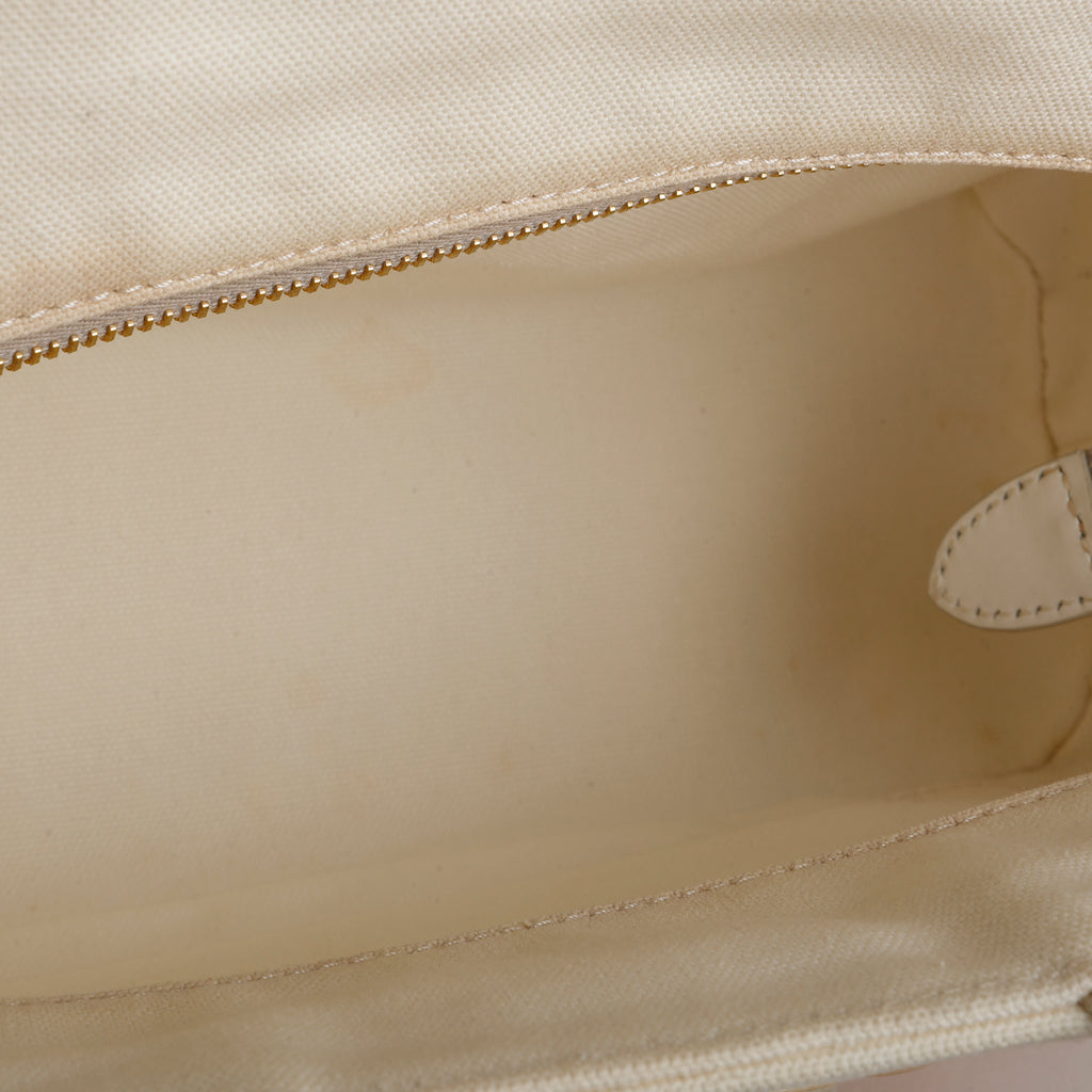 Medium 2 Way Tote, Wicker and Cream Linen Canvas