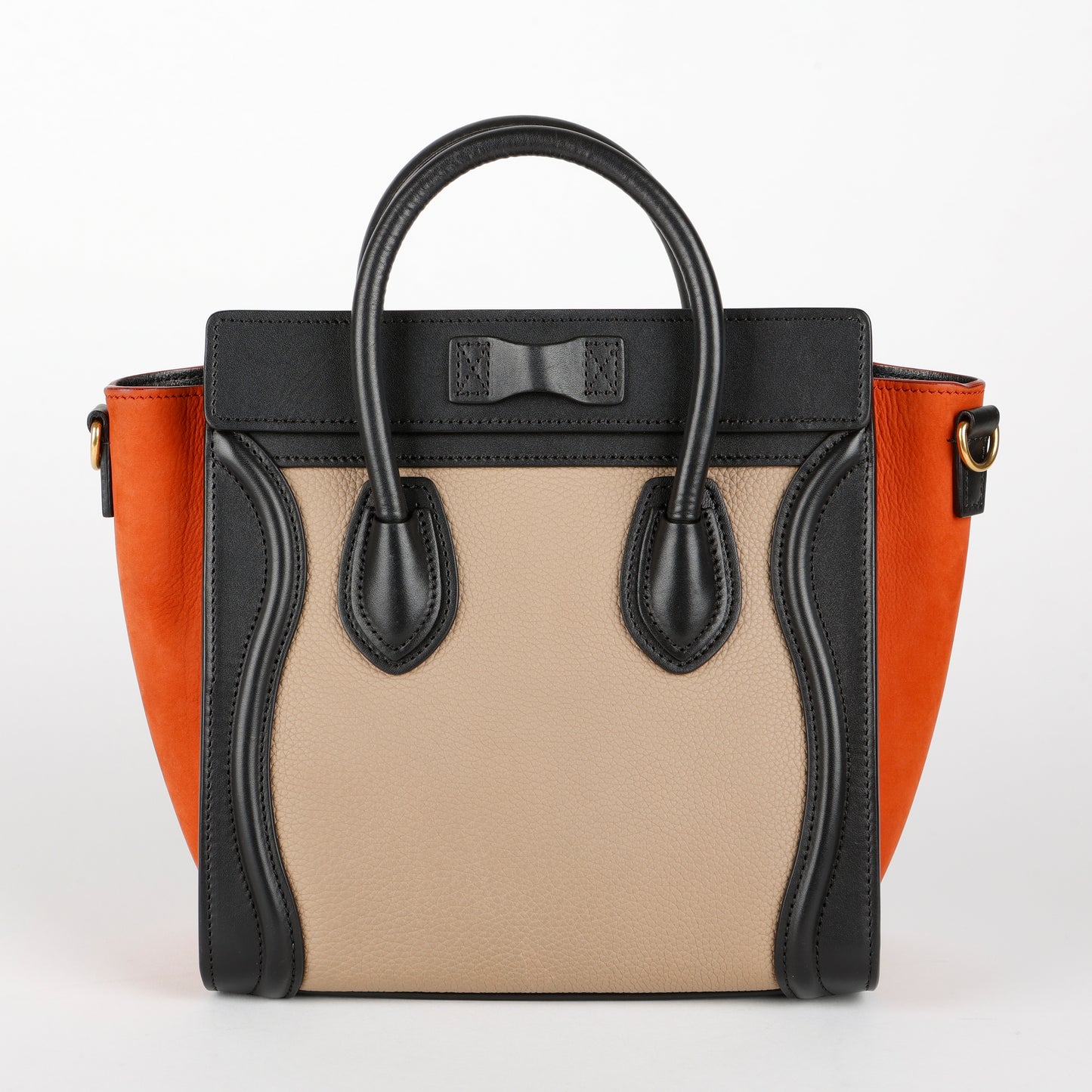 Tricolor Nano Luggage Black, Beige, Orange