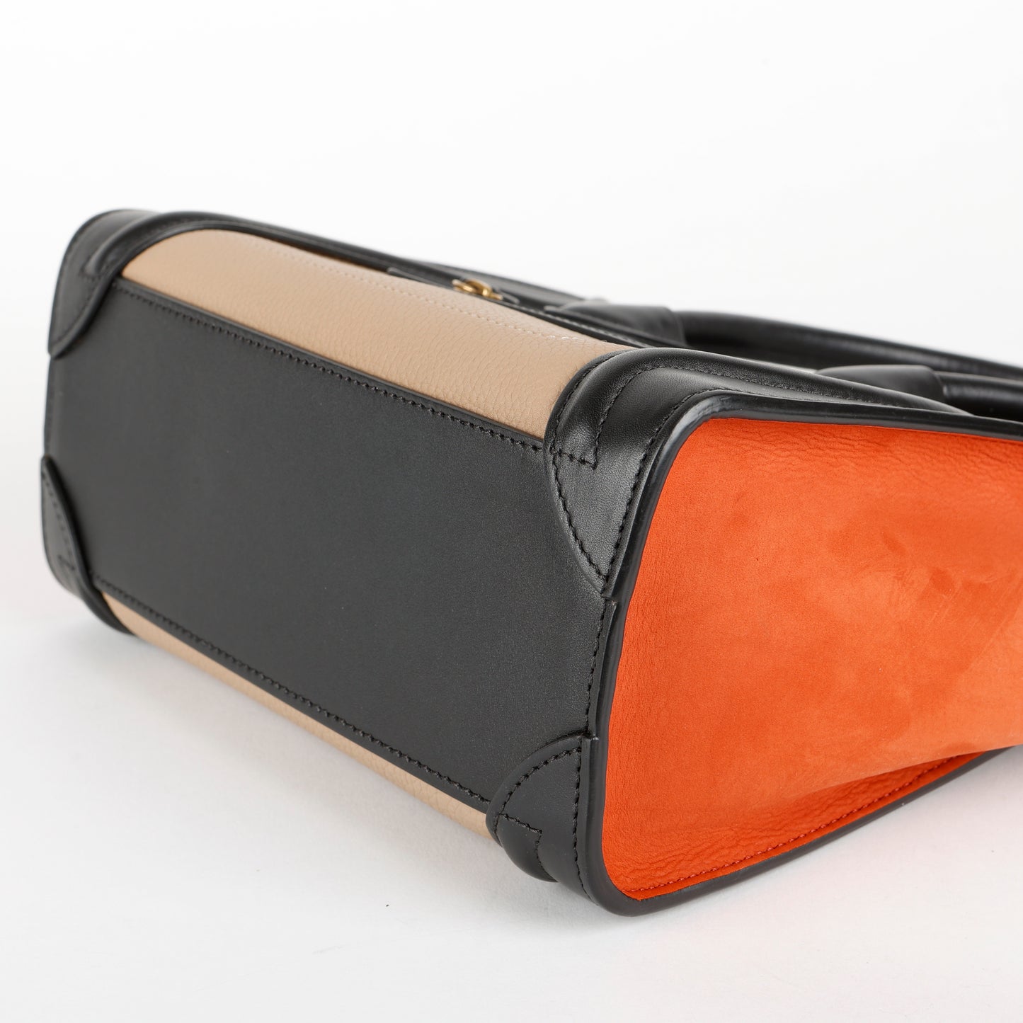 Tricolor Nano Luggage Black, Beige, Orange