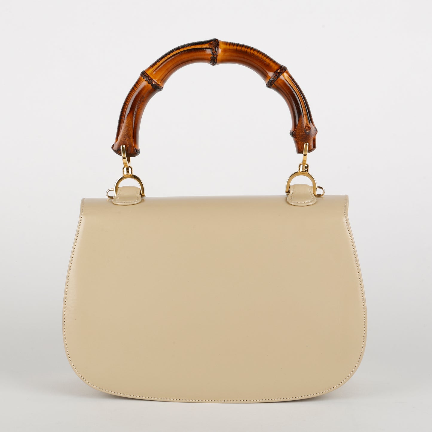 Medium Bamboo Top Handle Beige