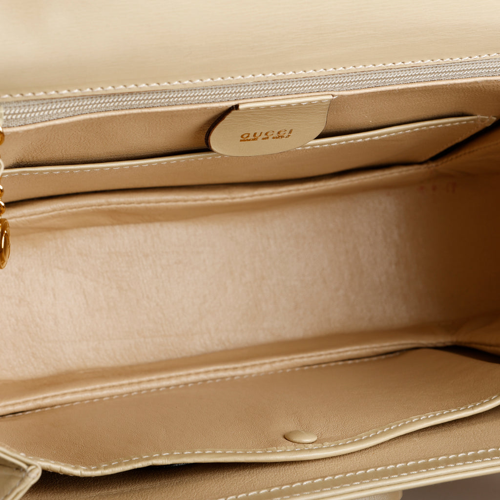 Medium Bamboo Top Handle Beige