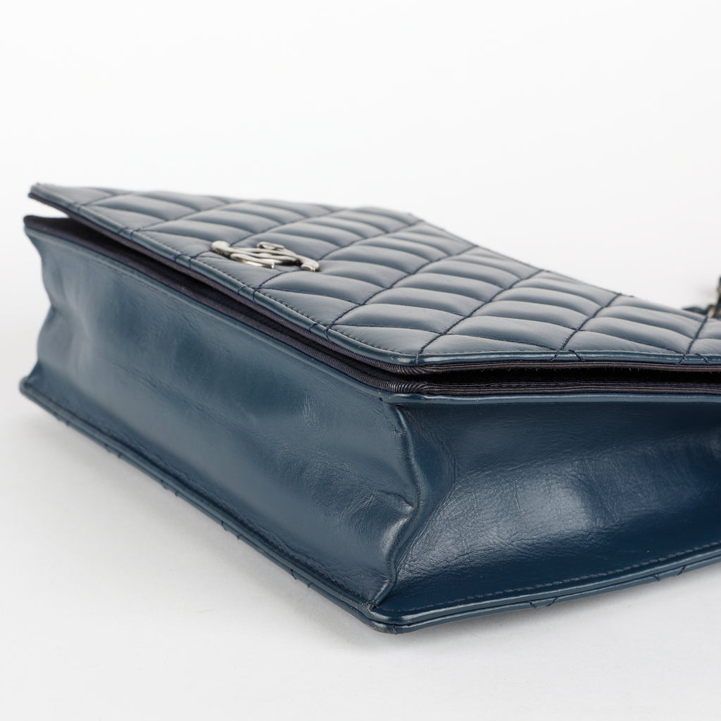 Medium Ballerine Flap Bag Navy and Black