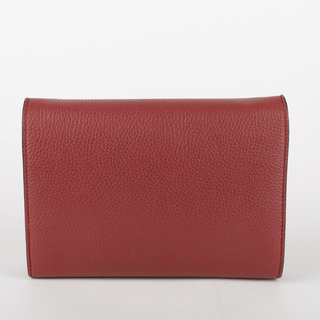 GG Marmont Chain Wallet, Berry Calfskin