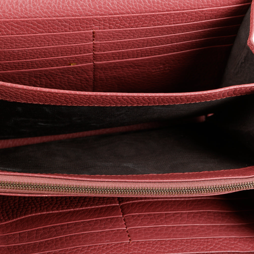 GG Marmont Chain Wallet, Berry Calfskin