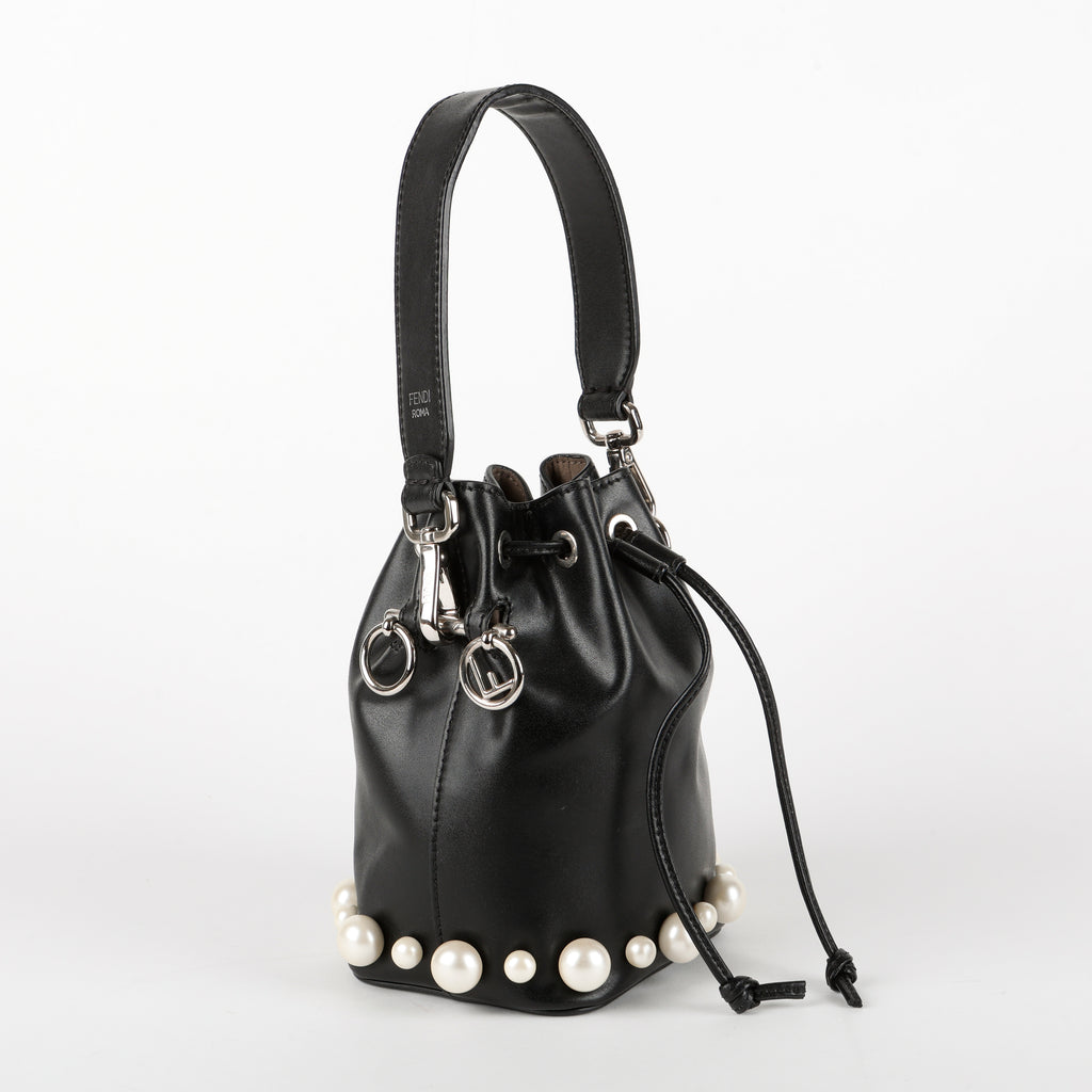 Mini Pearl Min Tresor Bucket, Black