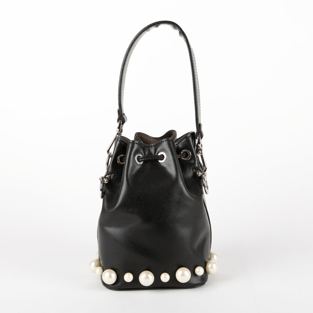 Mini Pearl Min Tresor Bucket, Black