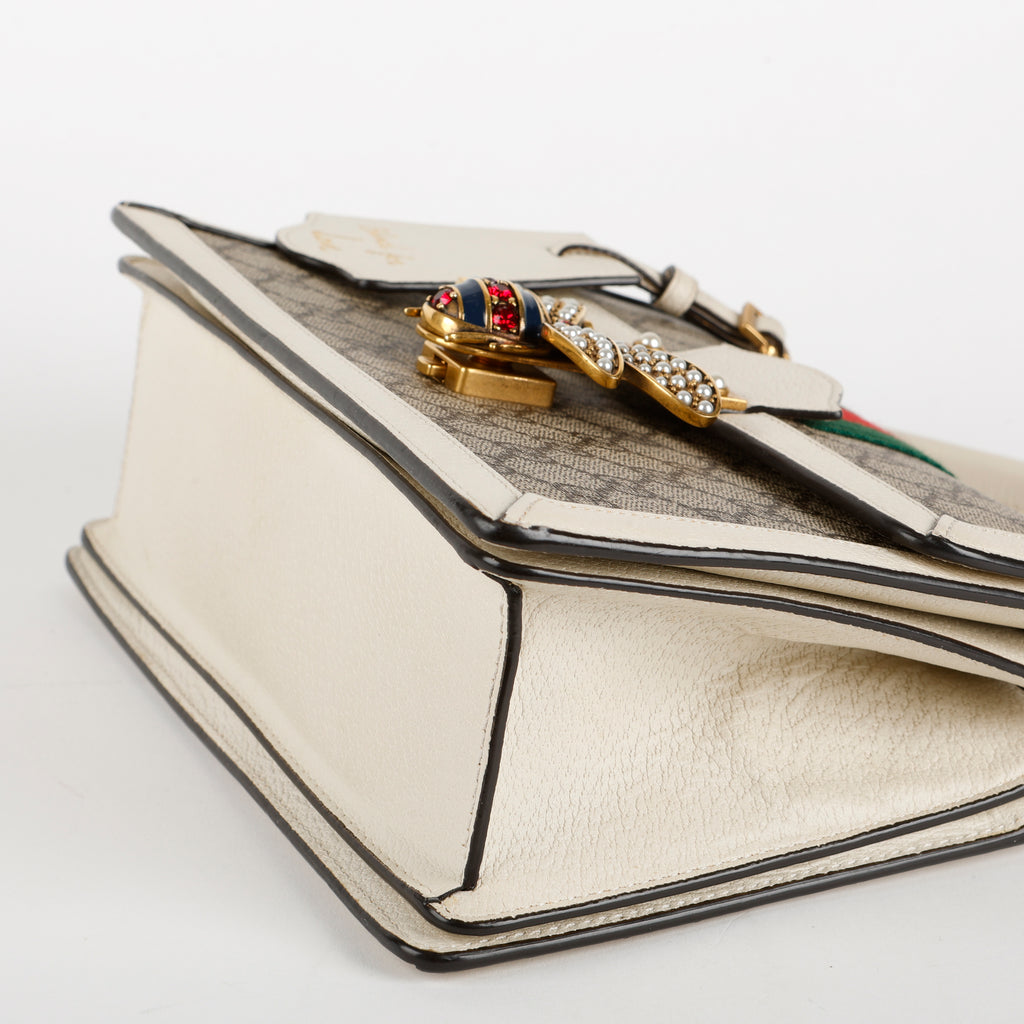 Small Queen Margaret Top Handle Bag, White Supreme