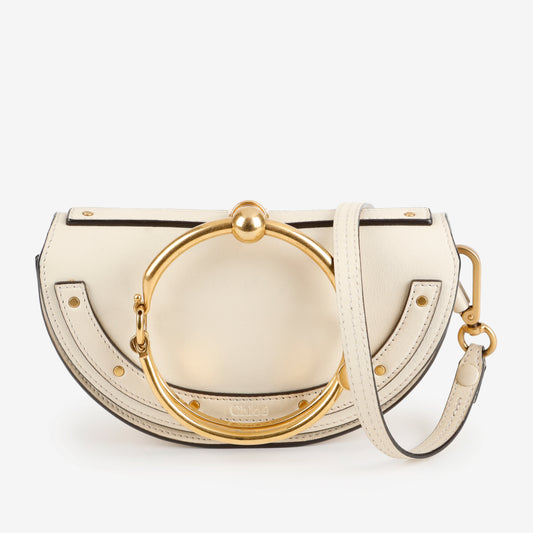 Small Nile Half Moon Bracelet Crossbody, Cream