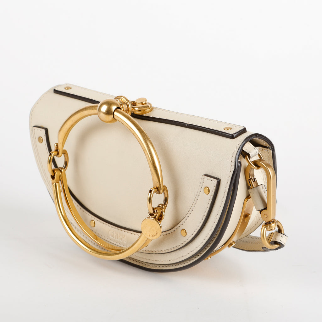 Small Nile Half Moon Bracelet Crossbody, Cream