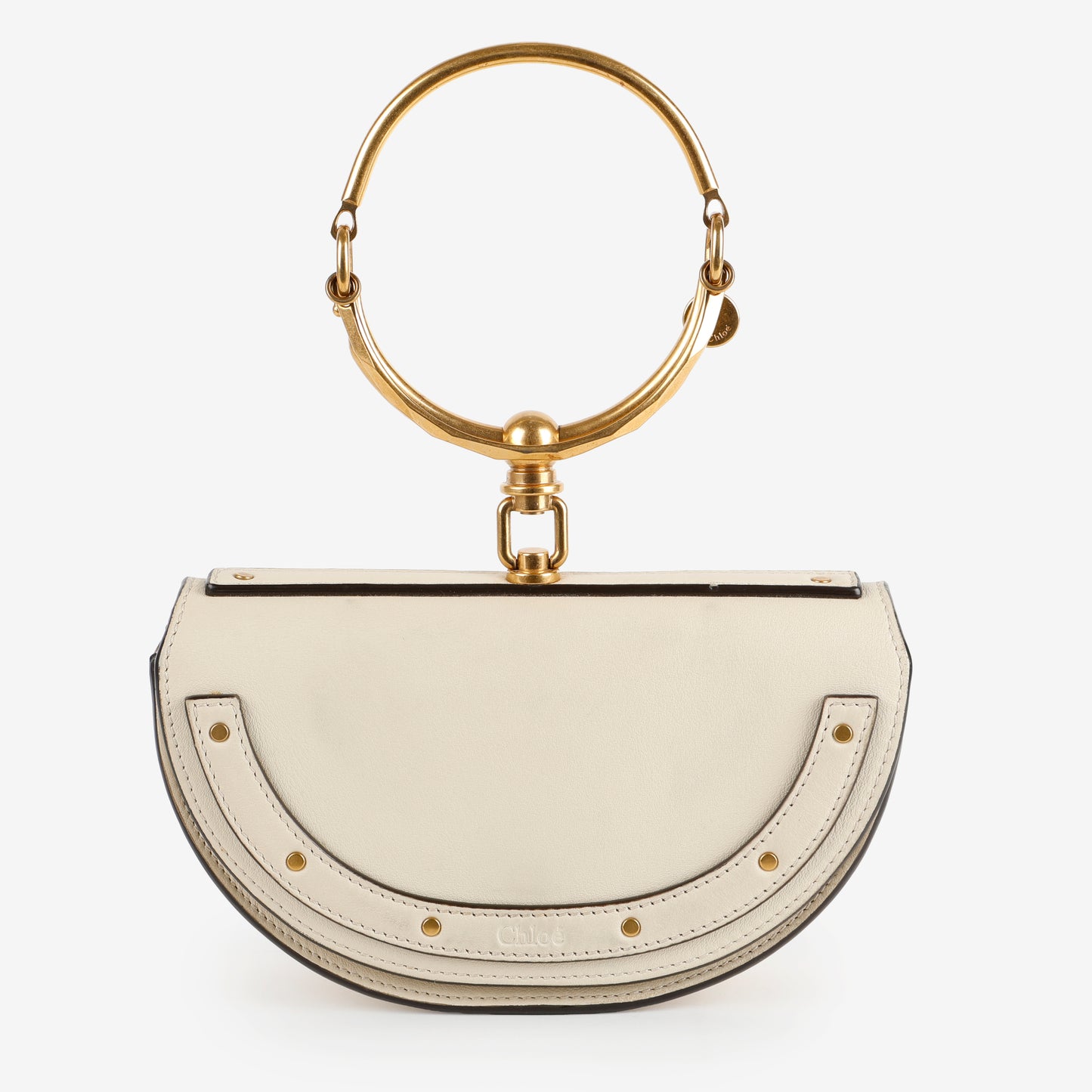 Small Nile Half Moon Bracelet Crossbody, Cream