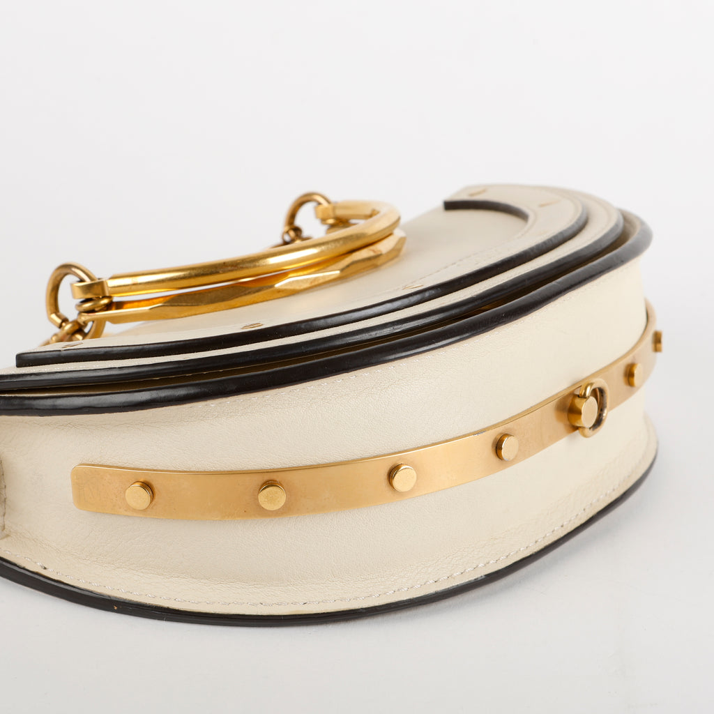 Small Nile Half Moon Bracelet Crossbody, Cream