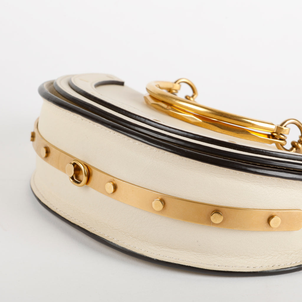Small Nile Half Moon Bracelet Crossbody, Cream