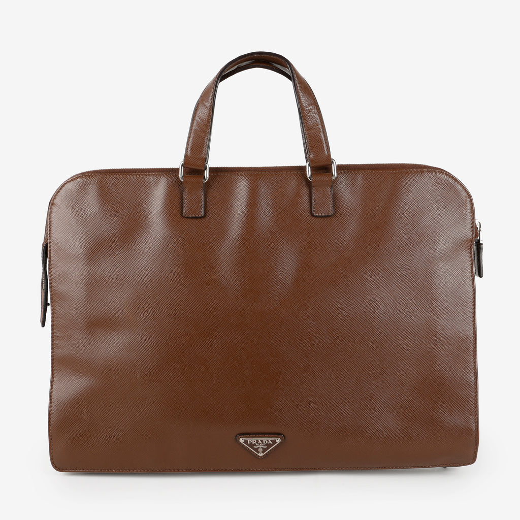 Brown Saffiano Laptop Bag