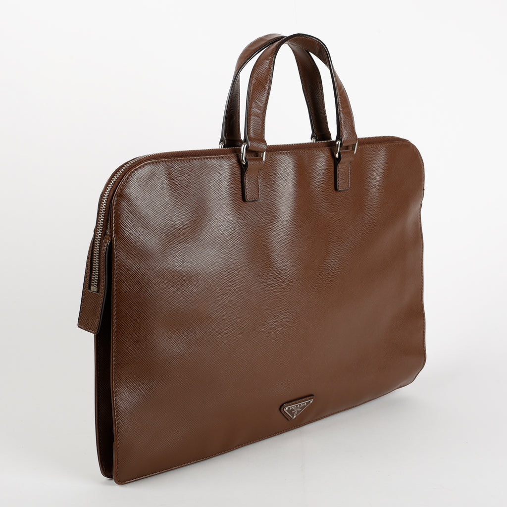 Brown Saffiano Laptop Bag