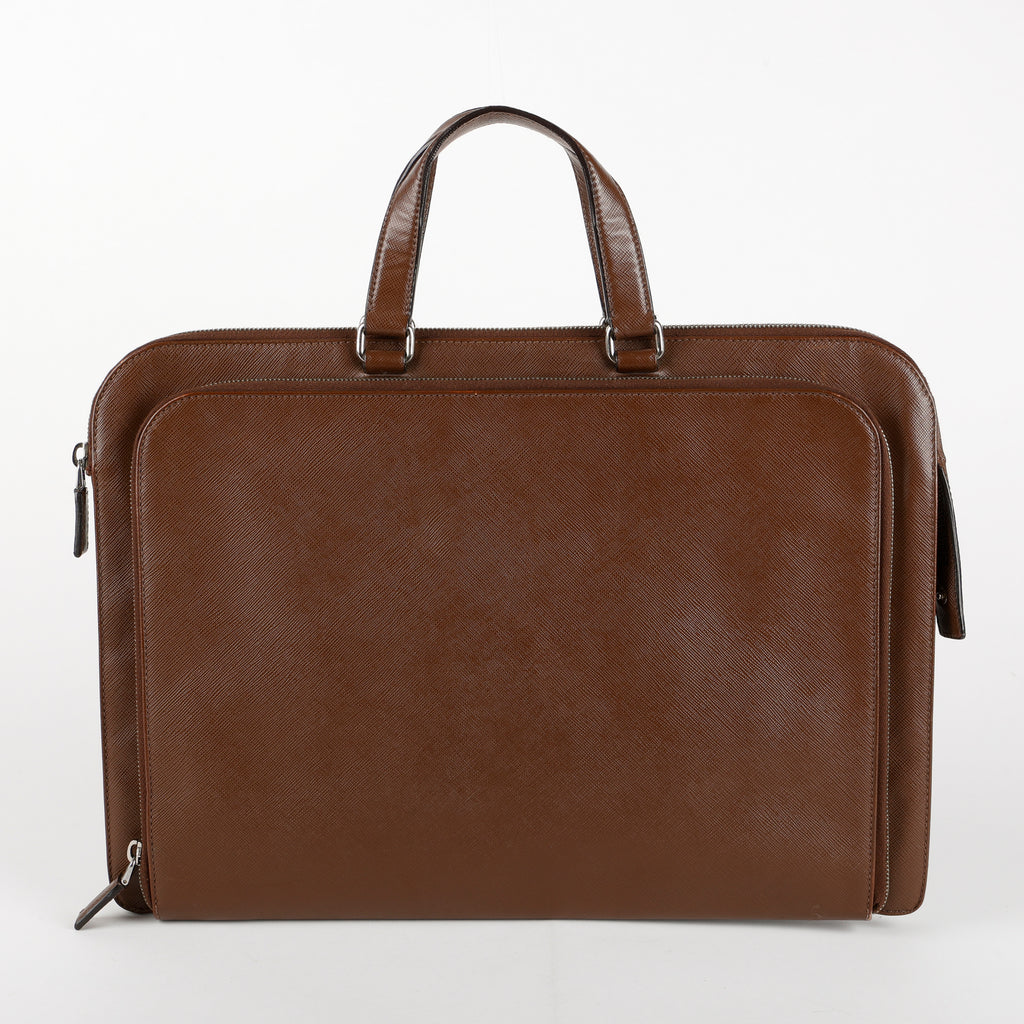 Brown Saffiano Laptop Bag