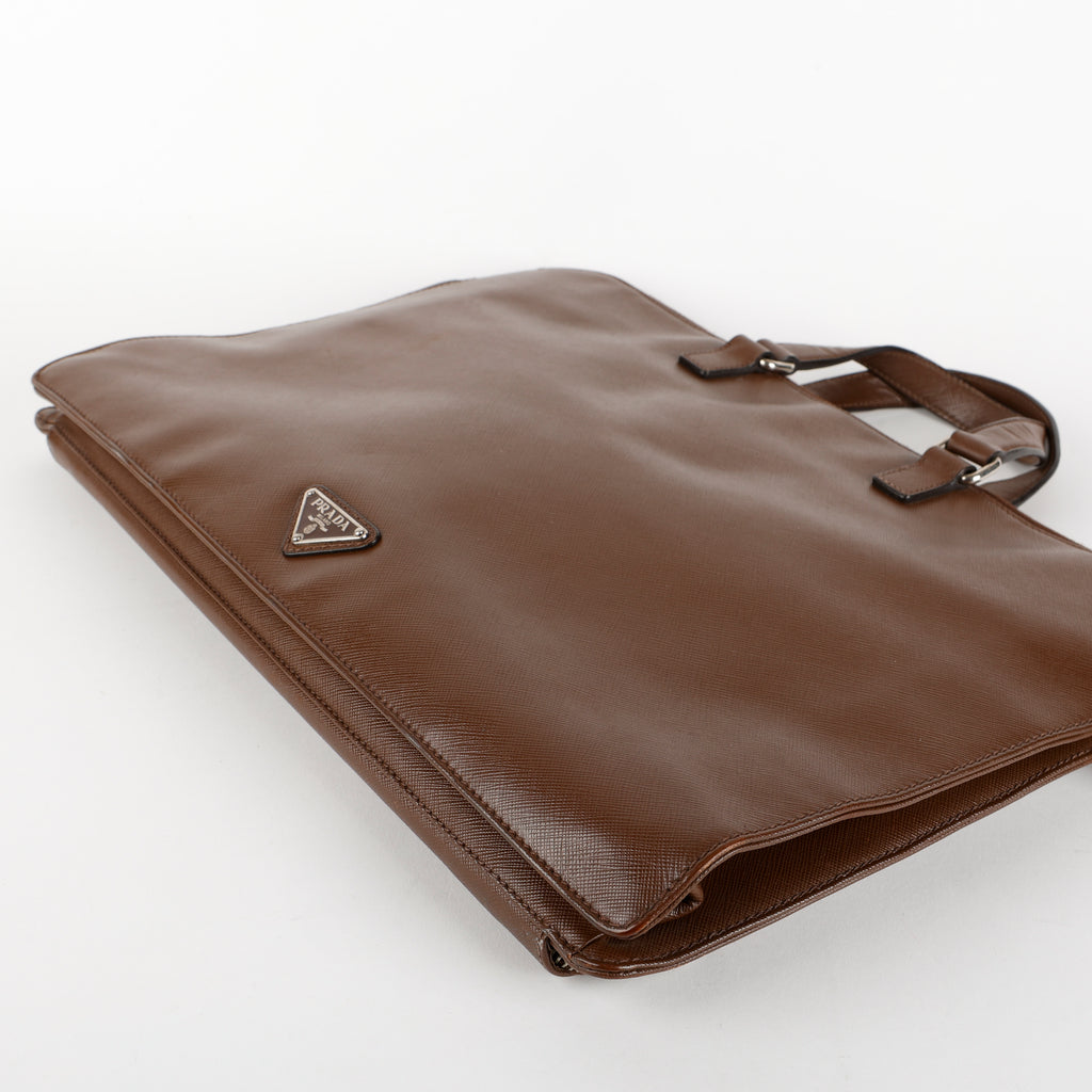 Brown Saffiano Laptop Bag