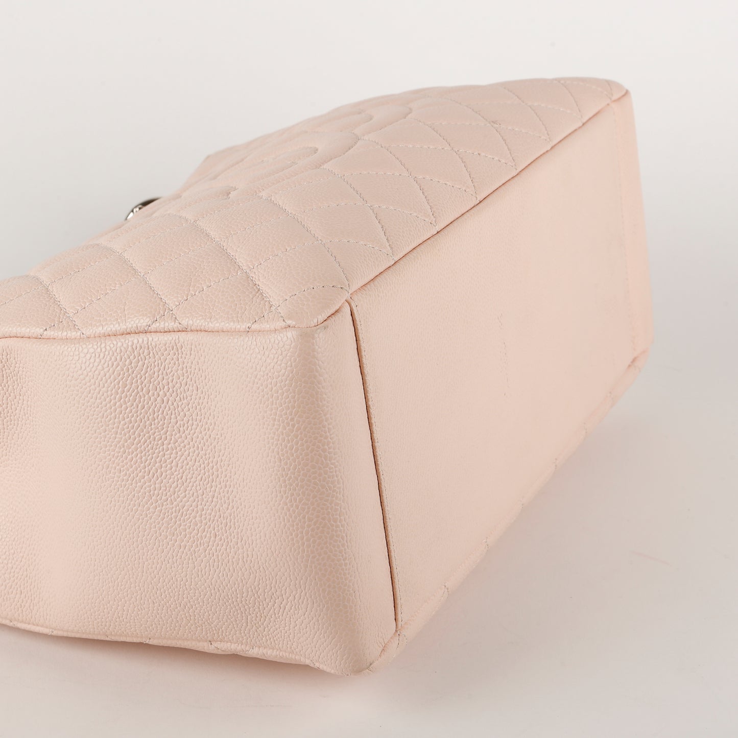 Grand Shopping Tote, Light Pink Caviar Silver Hardware