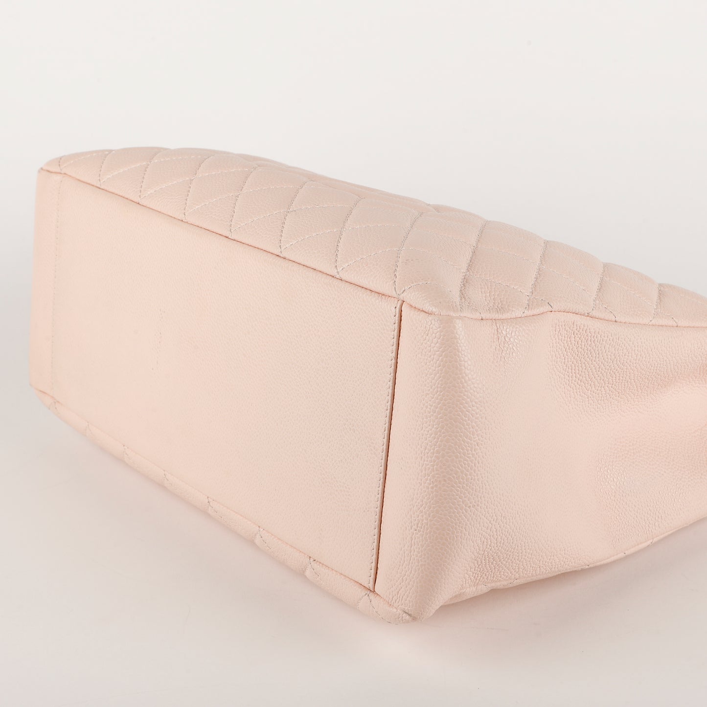 Grand Shopping Tote, Light Pink Caviar Silver Hardware