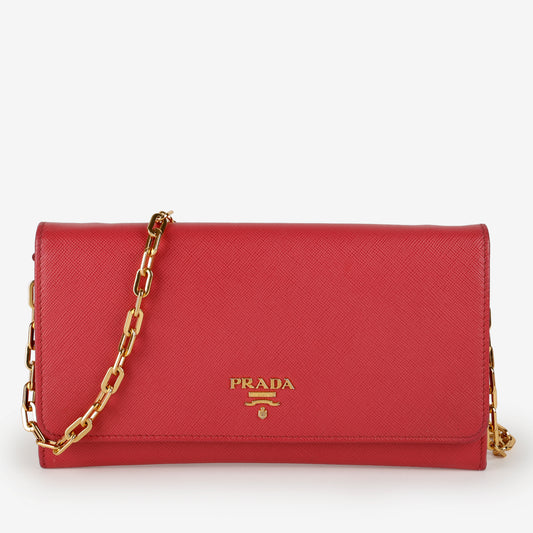 Wallet on Chain, Fuchsia Saffiano 5307