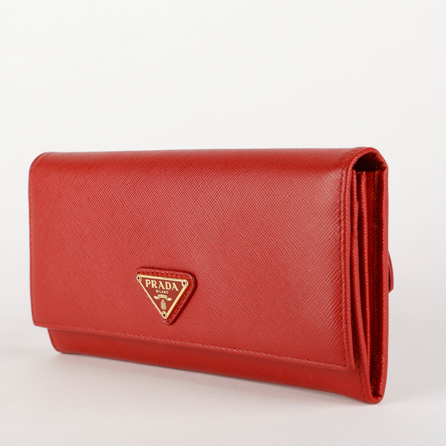 Continental Wallet, Red Saffiano