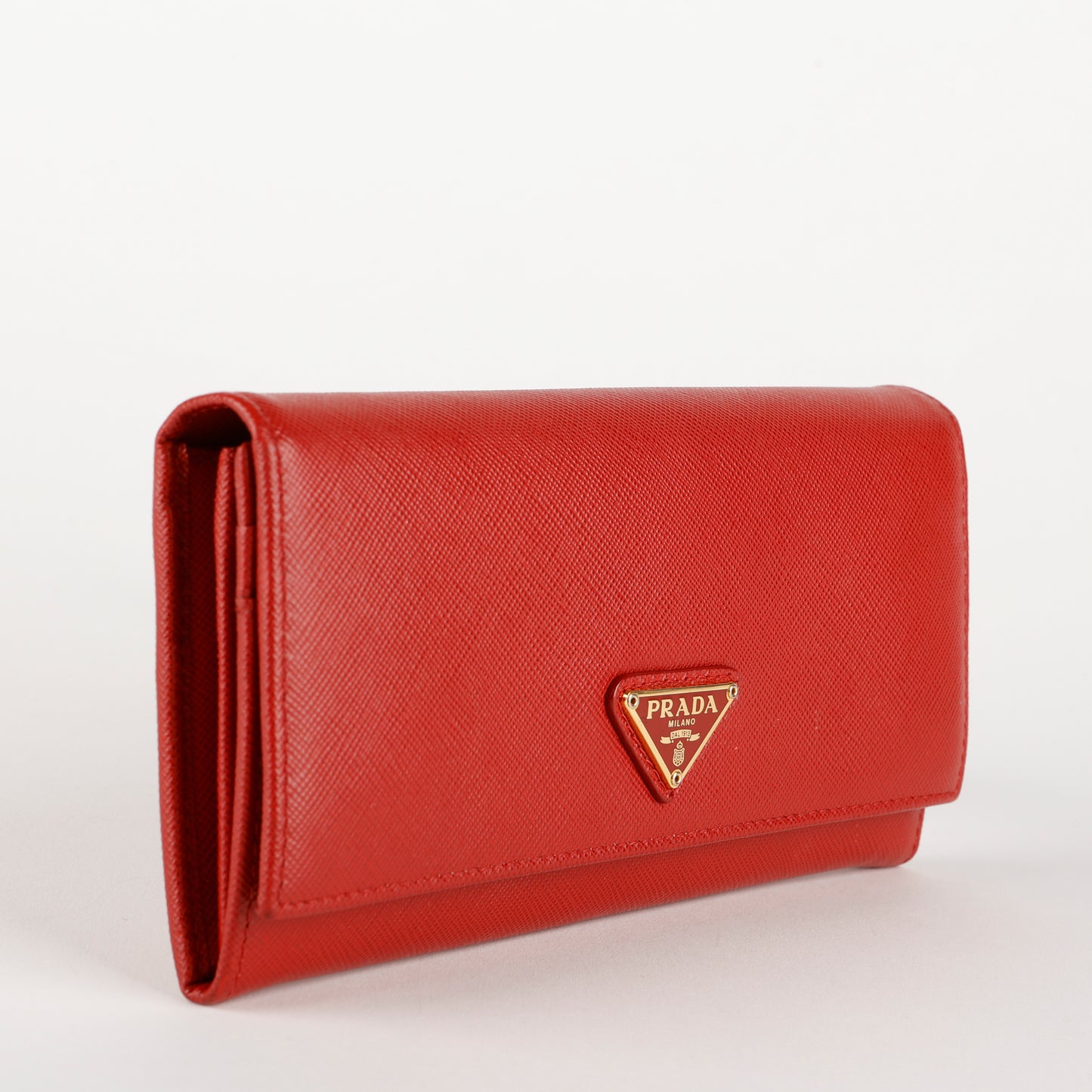 Continental Wallet, Red Saffiano