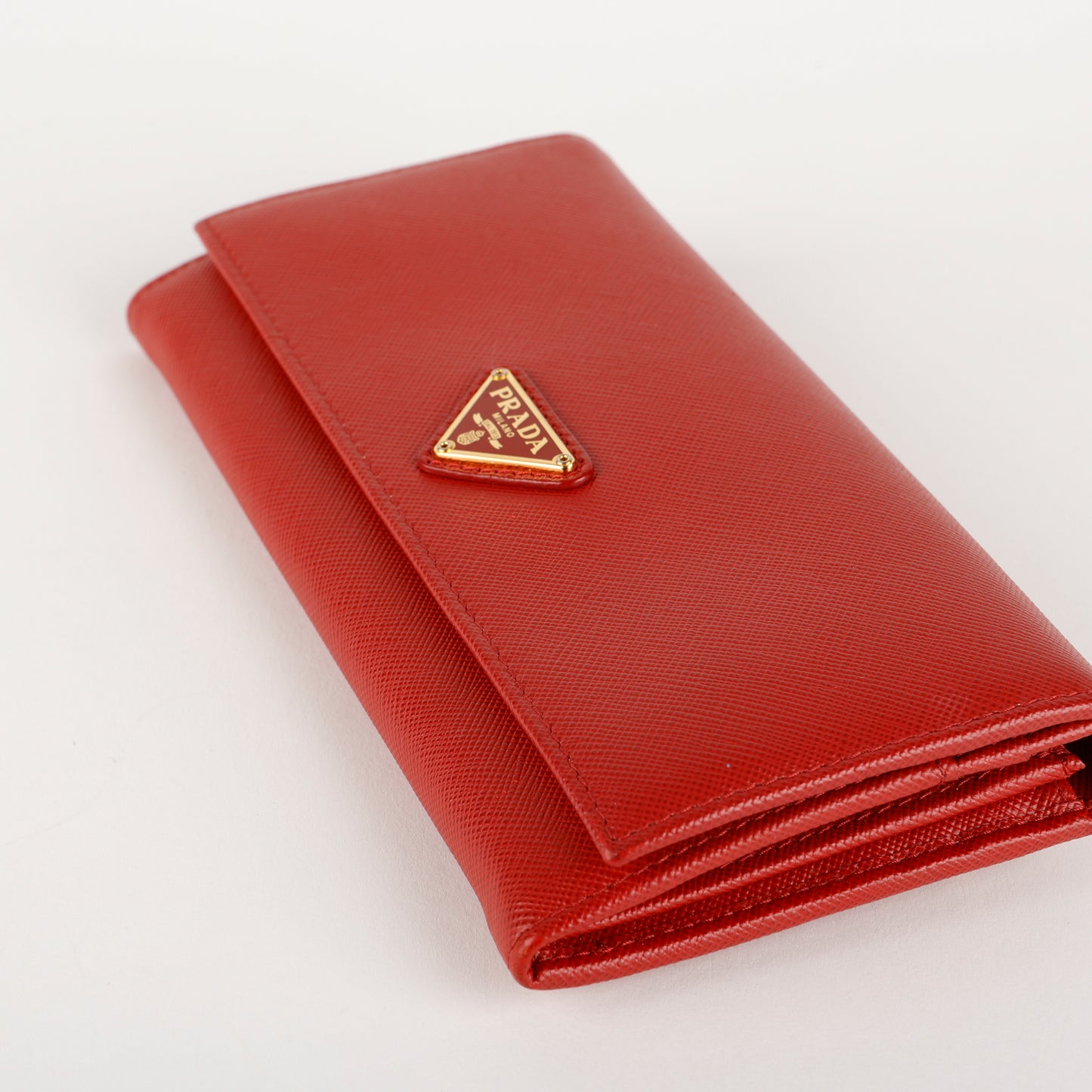 Continental Wallet, Red Saffiano