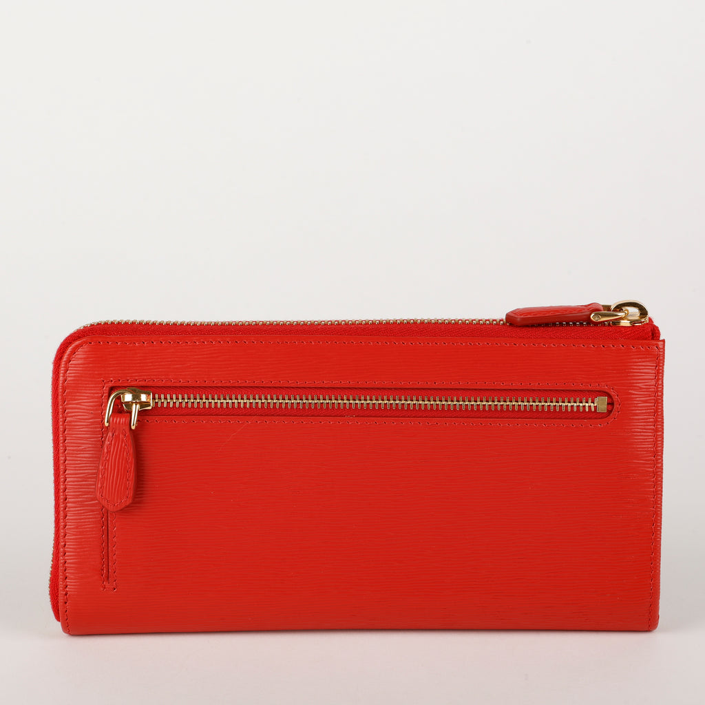 Move Zip Around Long Wallet, Red Vitello