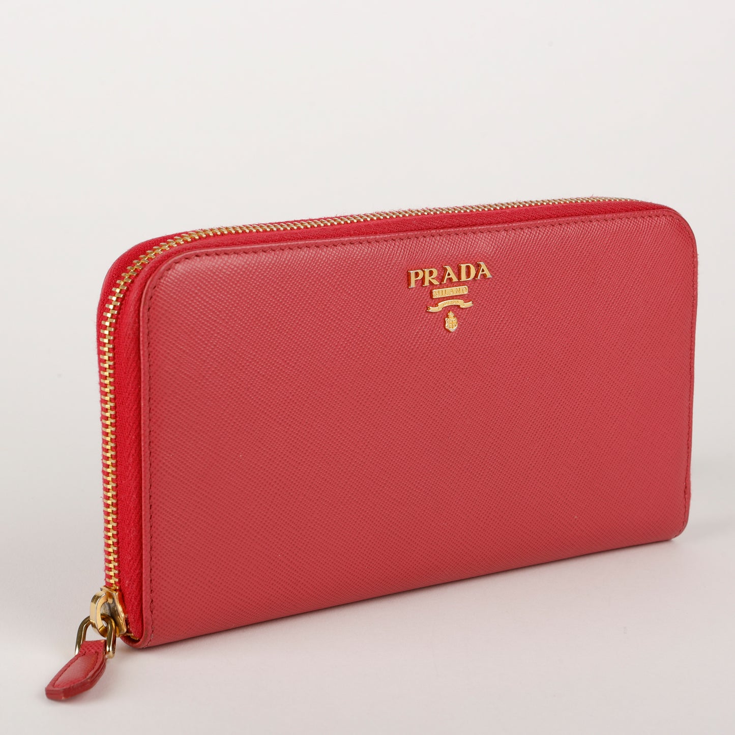 Zip Around Wallet, Pink Saffiano