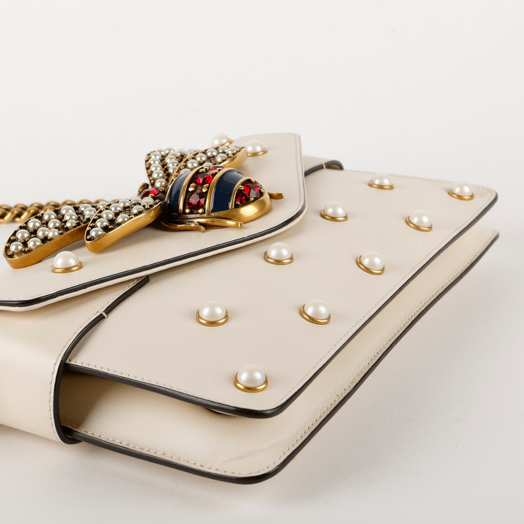 Broadway Pearly Bee Shoulder Bag, Cream 1